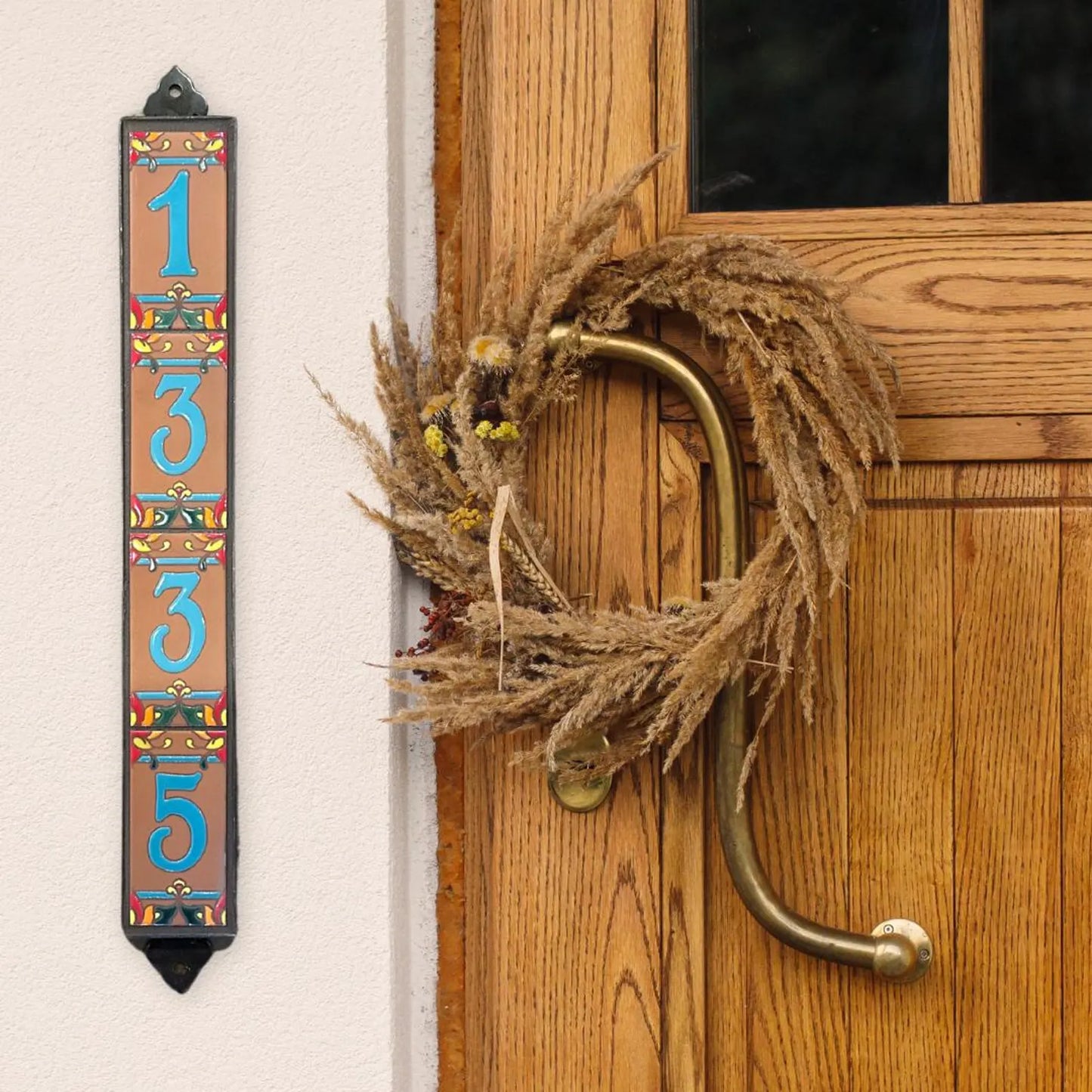 Vertical Framed House Number Set (Choose Design)