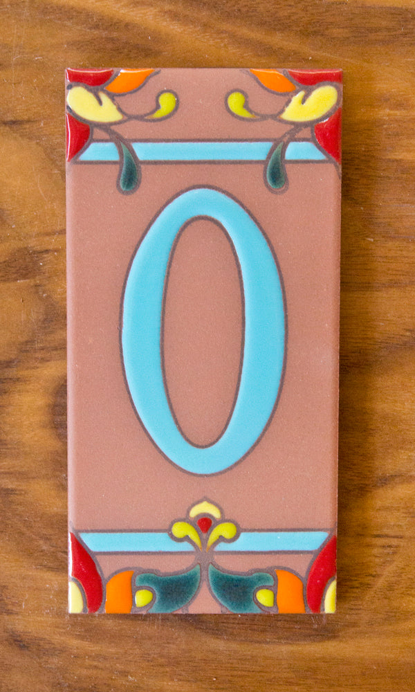 Talavera: Turquoise Individual 3x6 House Number Tiles and End Caps