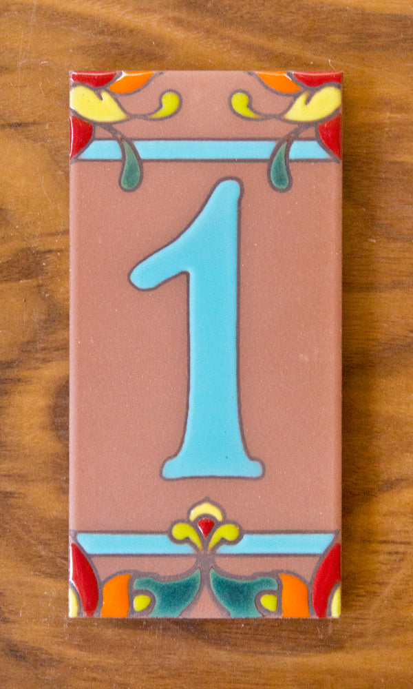 Talavera: Turquoise Individual 3x6 House Number Tiles and End Caps