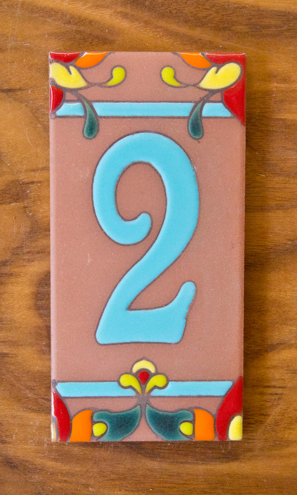 Talavera: Turquoise Individual 3x6 House Number Tiles and End Caps