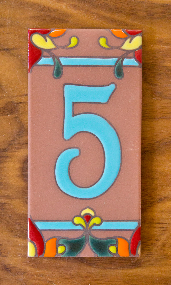 Talavera: Turquoise Individual 3x6 House Number Tiles and End Caps
