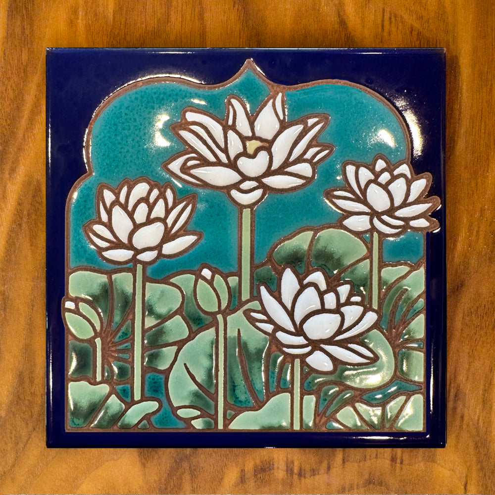 Lotus Field Tile Art Trivet