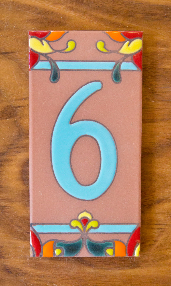 Talavera: Turquoise Individual 3x6 House Number Tiles and End Caps