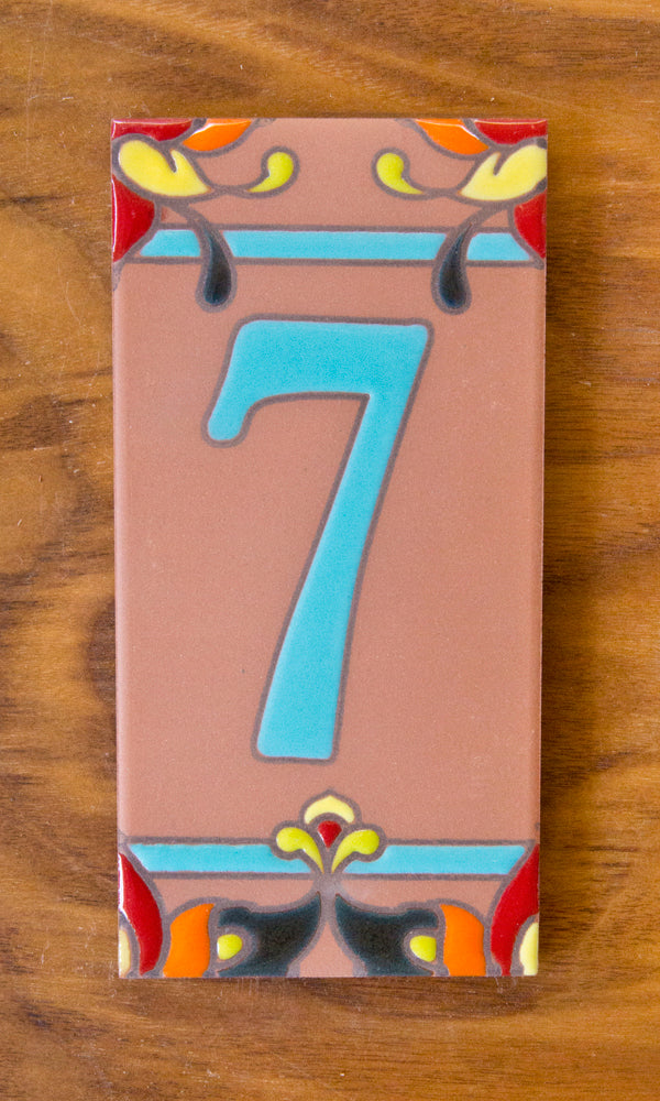 Talavera: Turquoise Individual 3x6 House Number Tiles and End Caps
