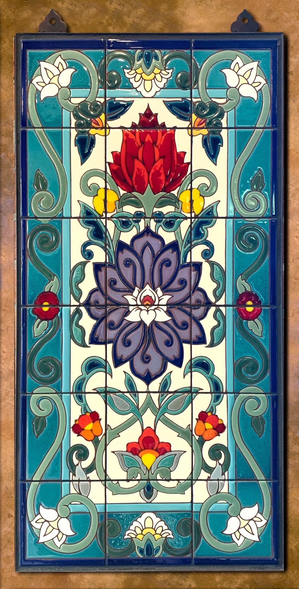 Arabesque Lotus Blossom Fine Art Tile Mural