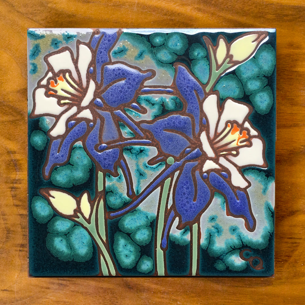 Columbines Tile Art Trivet