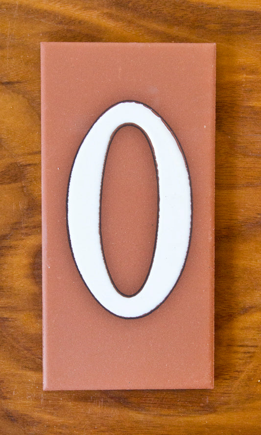 Plain Individual 3x6 Number Tiles on Terra Cotta