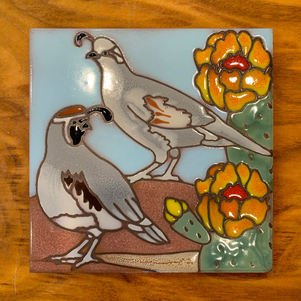 Quail Tile Art Trivet