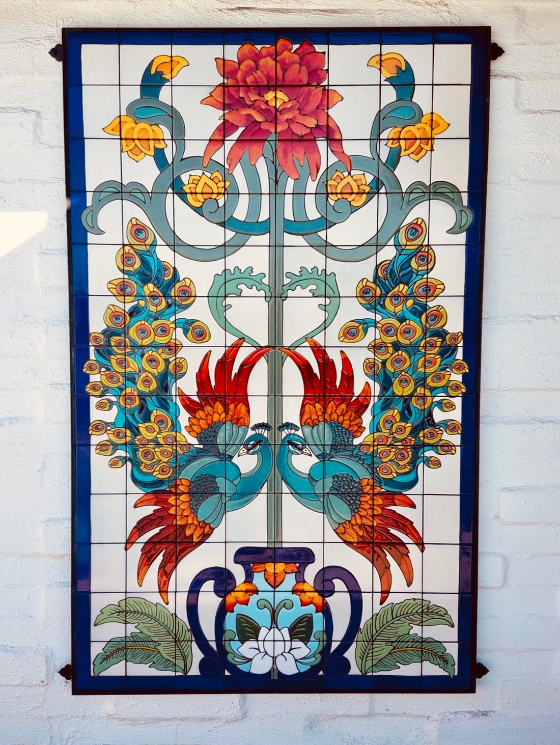 Custom Peacocks Outdoor Mural
