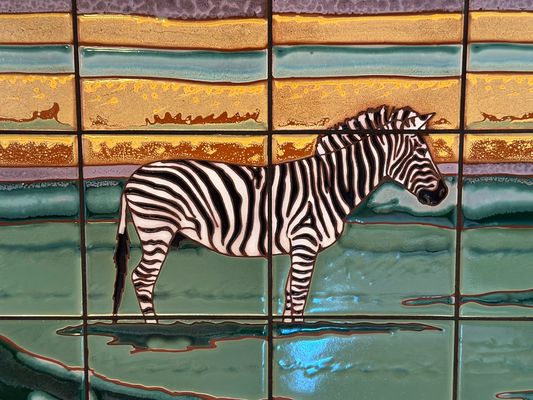 Zebra with Mountains