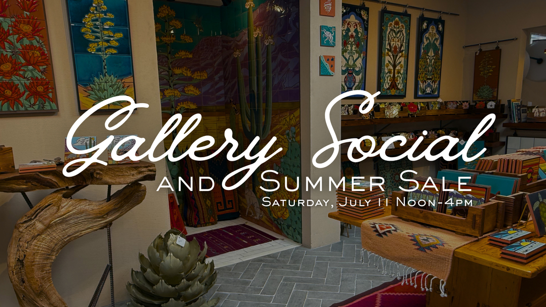 Gallery Social & Summer Sale: Enjoy bacanora samples, good company & hand glazed tile art