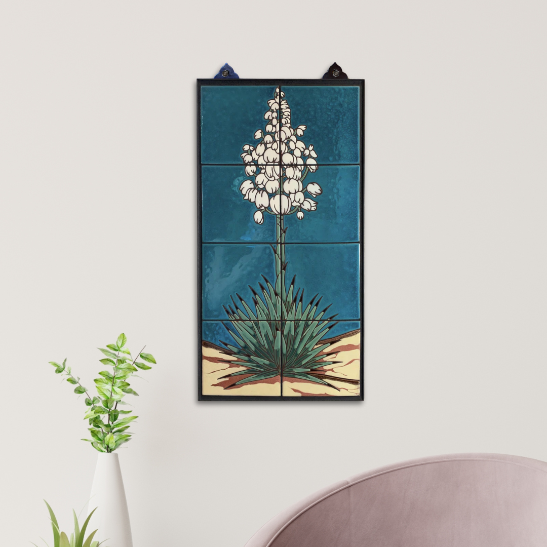 Desert Southwest cactus art featuring blooming yucca.&nbsp;