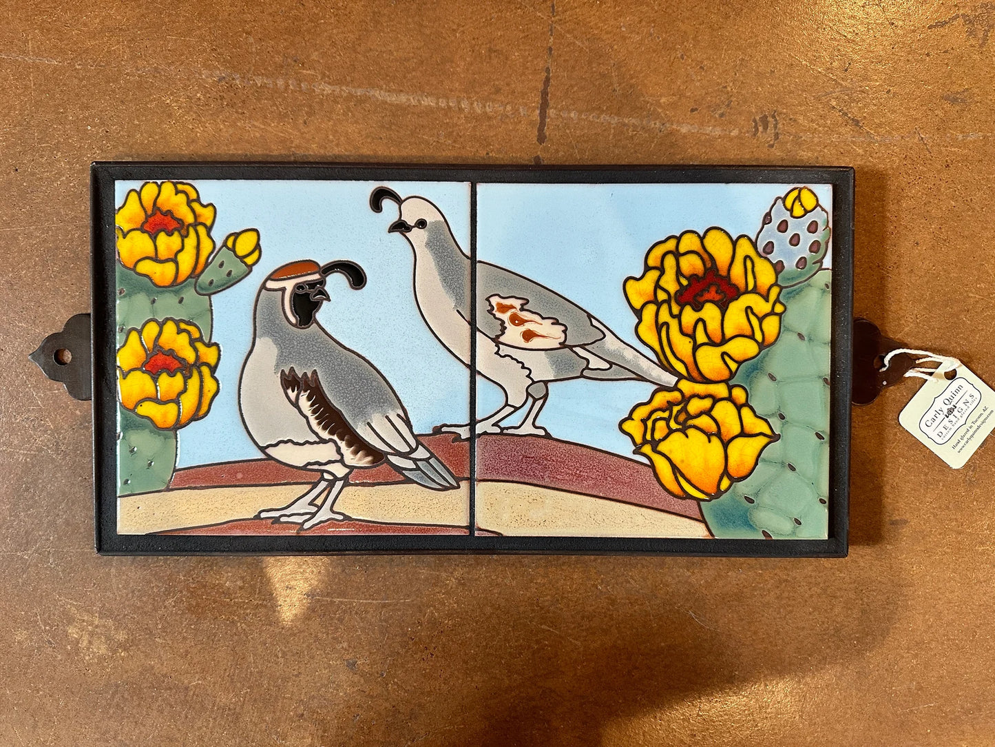 16"x8" framed Quail Mural