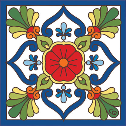 10/1 10am: Glaze a 6" Art Tile Workshop - Colorful Talavera Tile