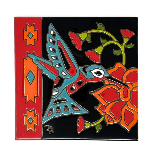 **SOLD OUT** 11/8 10am: Glaze a 6" Art Tile Workshop - Southwest Hummingbird or Choose another pre-outlined design to glaze