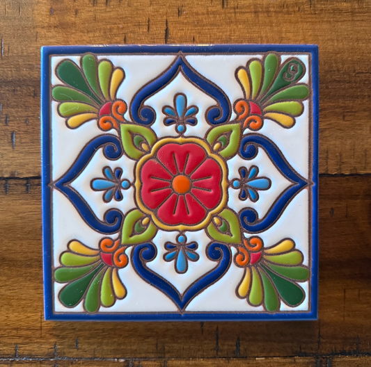 10/1 10am: Glaze a 6" Art Tile Workshop - Colorful Talavera Tile