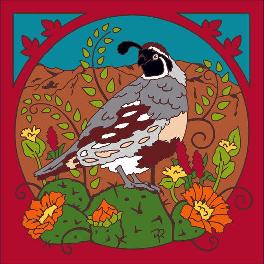 11/7 10am: Glaze a 12" Mural - Quail Desert Scene (Intermediate Workshop)