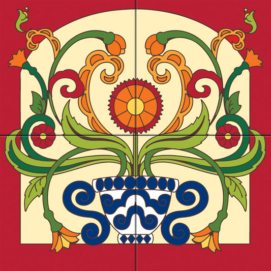 12/12 10am: Glaze a 12" Mural - Floral design (Intermediate)