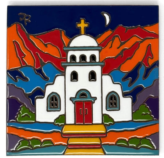 12/18 2pm: Glaze a 6” Art Tile - Moonlight Mountain Mission Tile