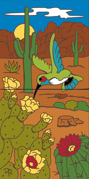 1/22 10am: Glaze a 6”x12”Desert Hummingbird Mural