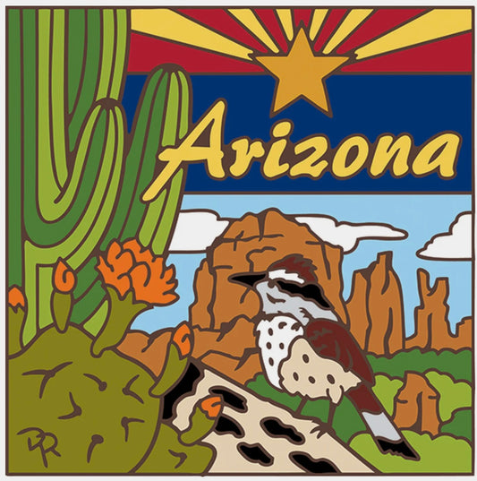 1/15 2pm: Glaze a 6” Art Tile - Arizona State Symbols Tile