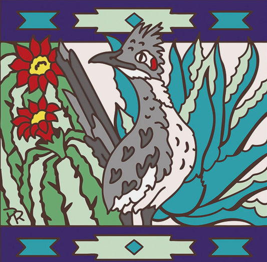 1/29 2pm: Glaze a 6” Roadrunner with Cactus Tile