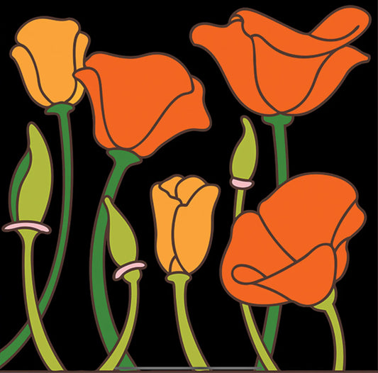 3/10 10am: Glaze a 6” Art Tile - California Poppies