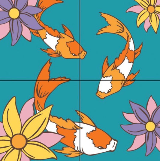 4/17 10am: Glaze a 12" Mural - Koi Pond