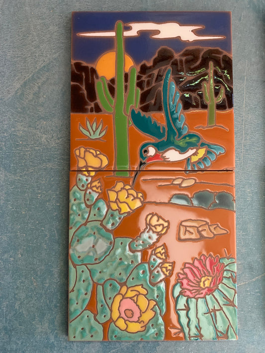 4/30 10am: Glaze a 6”x12”Desert Hummingbird Mural