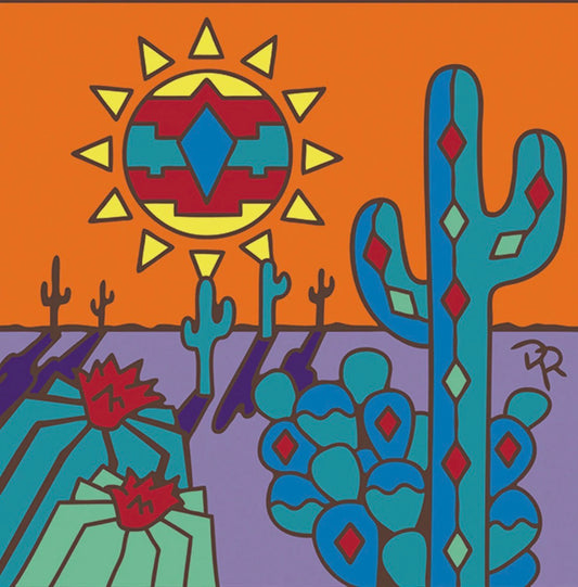 5/4 5pm: Glaze a 6” Art Tile - Southwest Desert Sunrise Tile