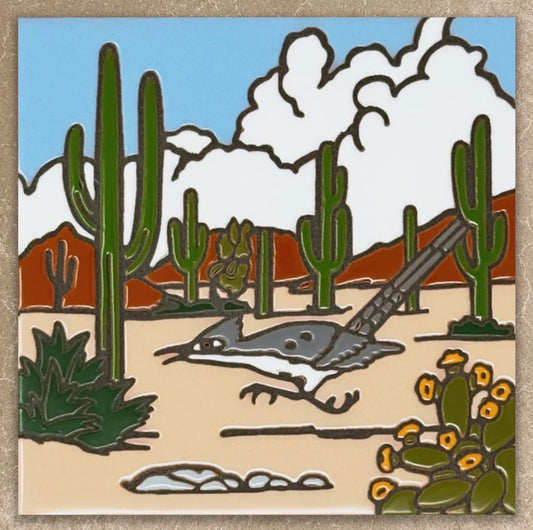 5/20 5pm: Glaze a 6” Art Tile - Roadrunner Tile
