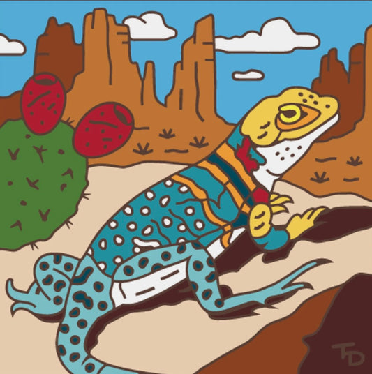 5/6 10am: Glaze a 6” Art Tile - Collared Lizard Tile