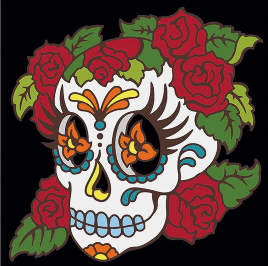 6/2 6pm: Glaze a 6” Art Tile - Day of the Dead Skull with Roses or Choose another design