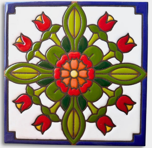 6/30 10am: Glaze a 6” Art Tile - Talavera Tulips Tile or Choose your own
