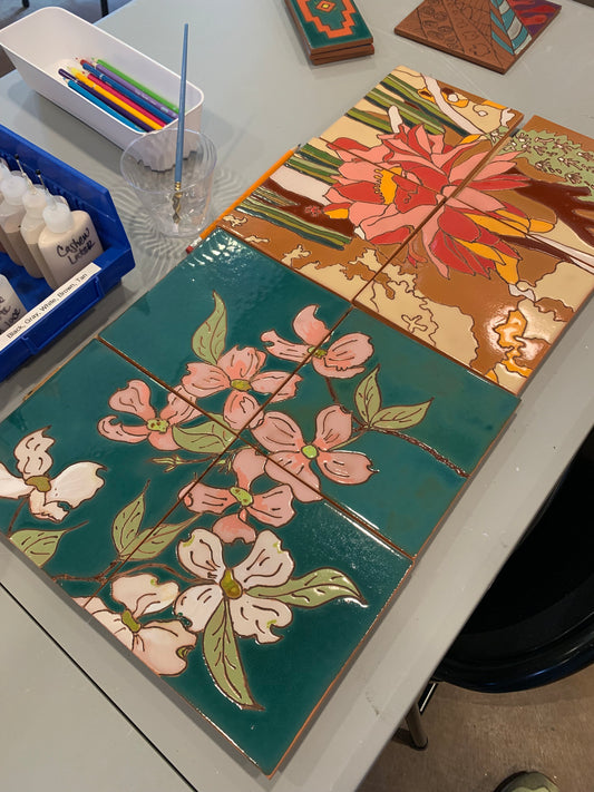 6/24 10am: Advanced Workshop Design and Glaze your own 12" Mural - Hand Drawing with Wax