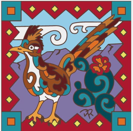 6/15 12pm and 4pm workshops: Glaze a 6” Art Tile - Stylized Roadrunner Tile or Choose your own
