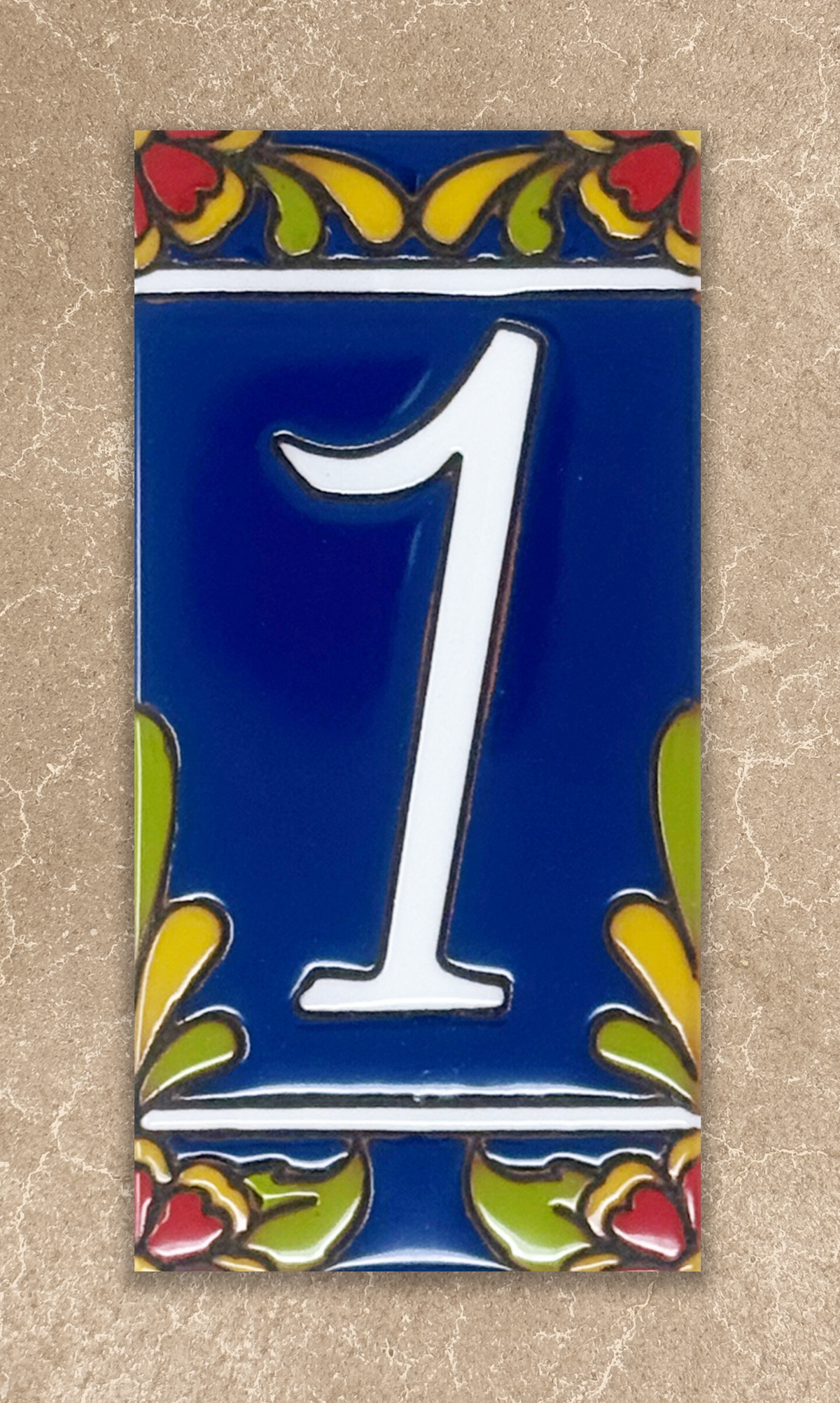 Cobalt Blue Talavera - Loose Tile House Numbers (TC)