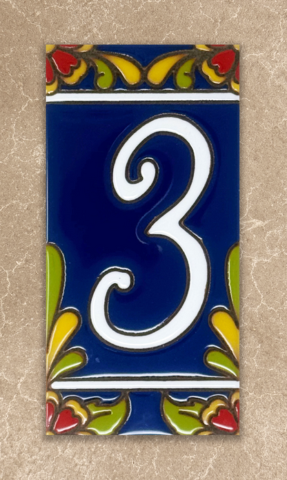 Cobalt Blue Talavera - Loose Tile House Numbers (TC)