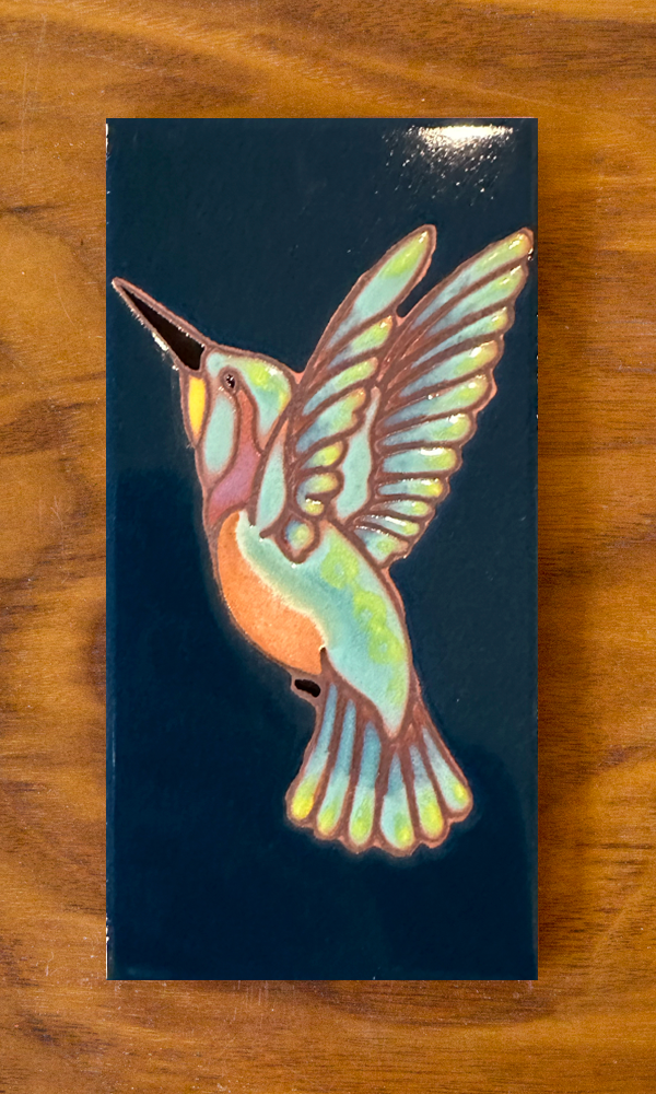 3x6 Hummingbird Hand Glazed Tile Art – Carly Quinn Designs