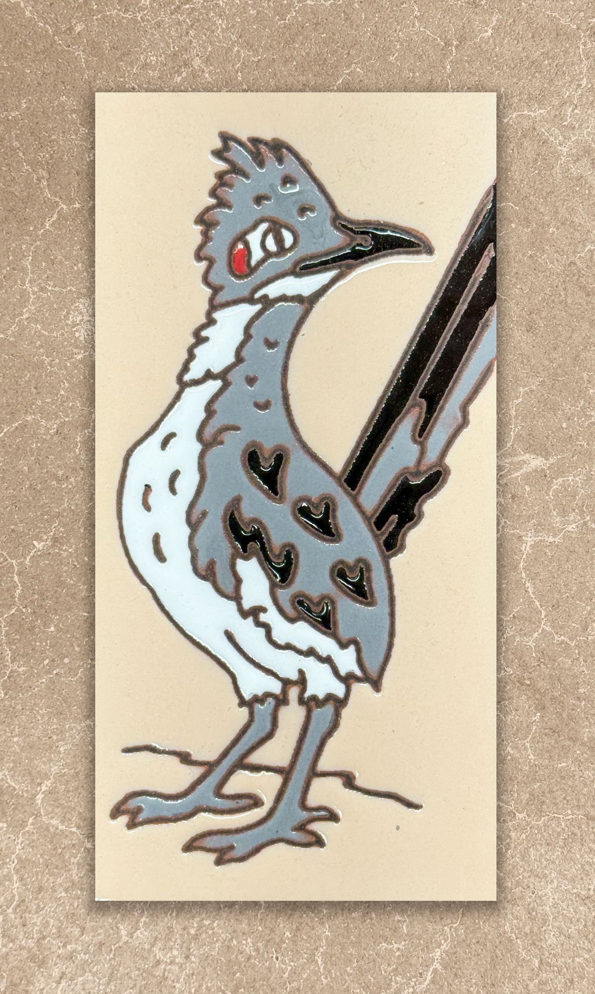 Illustration of a bird with a beige background