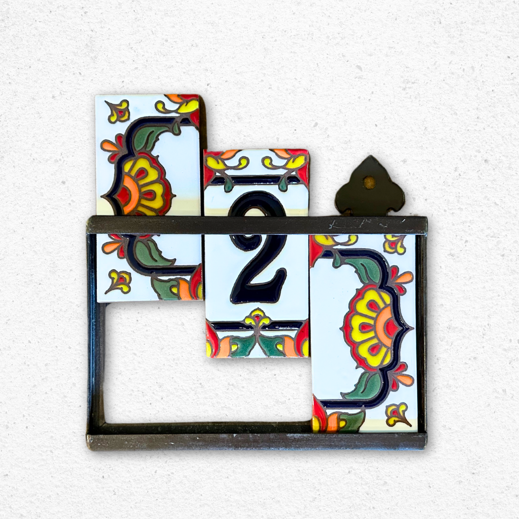 Metal House Number Frame for 3-7 Tiles **FRAME ONLY**