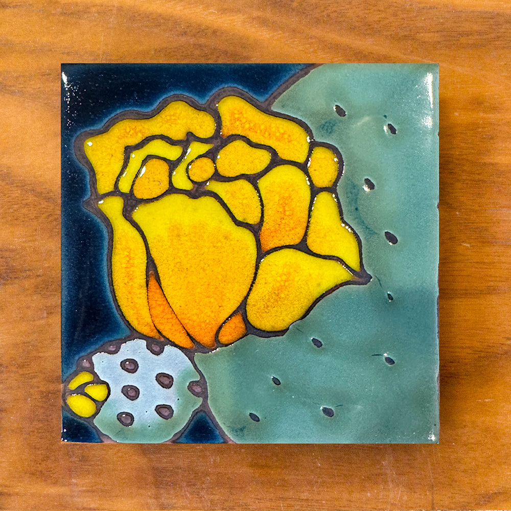 4”x4” Desert Flora Coaster: Prickly Pear