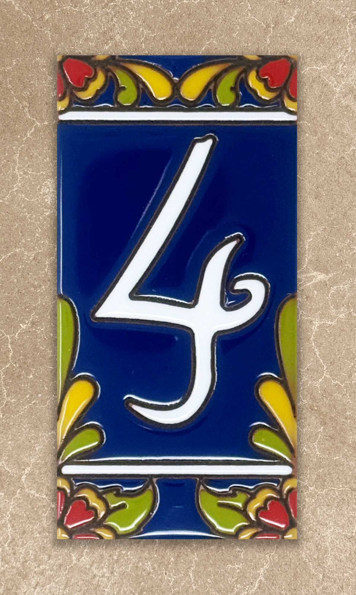 Cobalt Blue Talavera - Loose Tile House Numbers (TC)