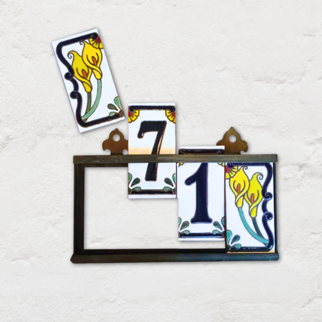 Metal House Number Frame for 3-7 Tiles **FRAME ONLY**