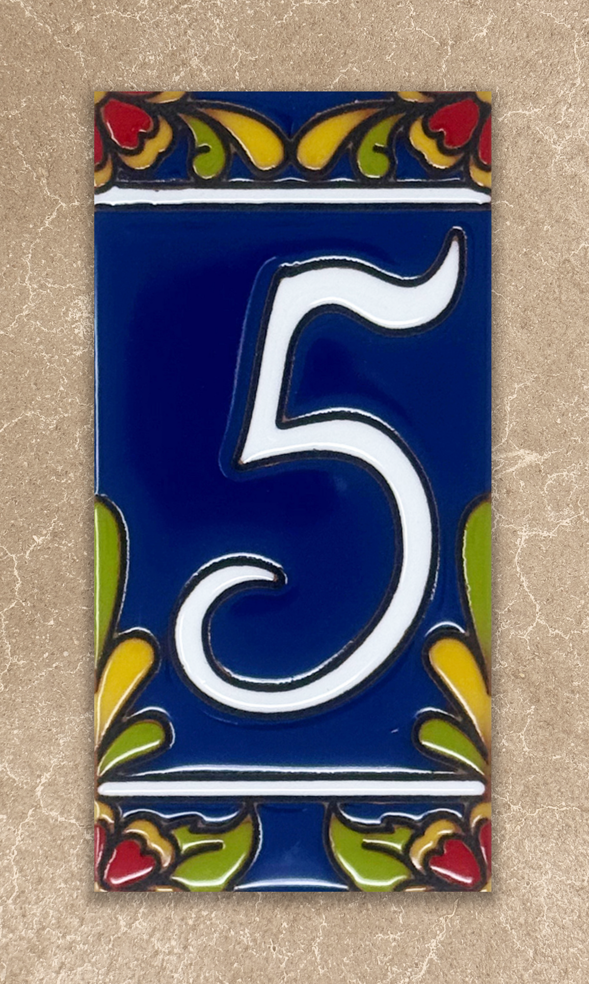 Cobalt Blue Talavera - Loose Tile House Numbers (TC)