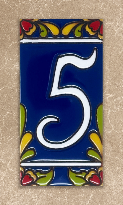 Cobalt Blue Talavera - Loose Tile House Numbers (TC)