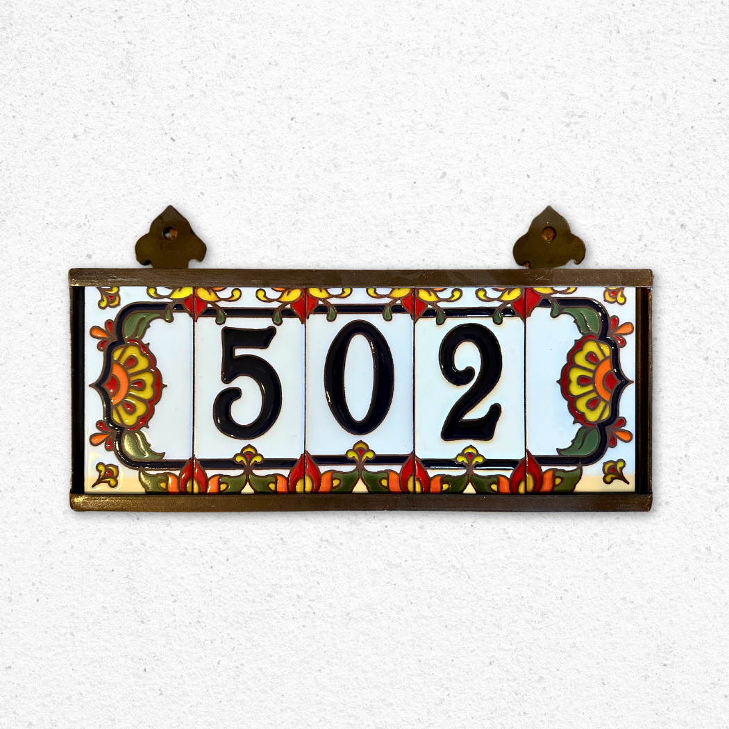 Metal House Number Frame for 3-7 Tiles **FRAME ONLY**