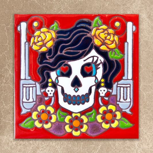 Day of the Dead Bandita Tile (6005), Earthtones Heritage Collection