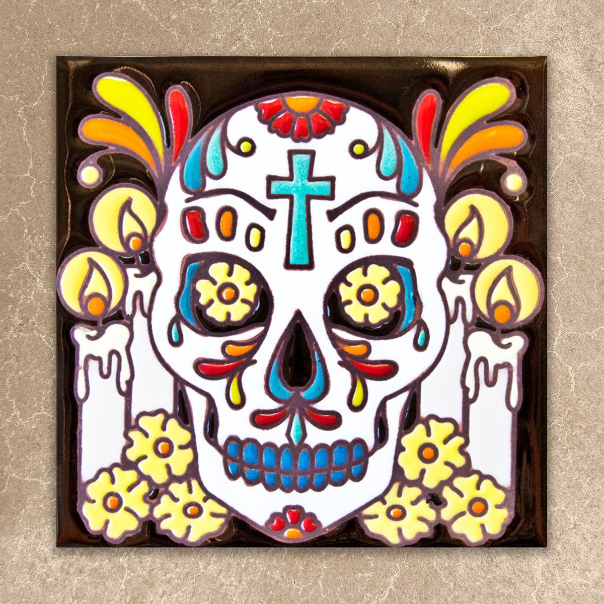 Day of the Dead Altar Tile (6009), Earthtones Heritage Collection