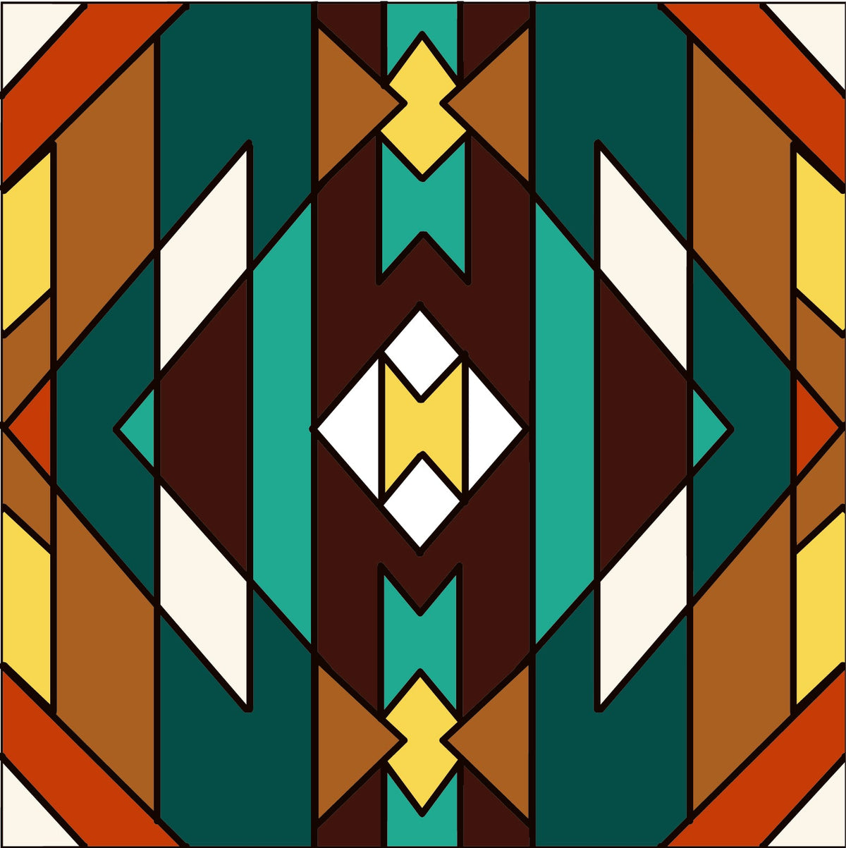 Geometric Rug Tile (6020), Earthtones Heritage Collection